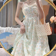 圣保美碎花裙連衣裙夏季套裝小個子女裝2025新款法式氣質(zhì)吊帶長裙子春秋 吊帶裙 M （建議100-110斤）
