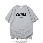 陌汀2025新款港風(fēng)潮牌t恤男短袖男裝全棉寬松大碼半袖打底ins潮流上衣 麻灰  CHINA0014 M