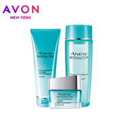 雅芳（AVON） 新活再生套裝 新活深海修護系列 精華液禮盒面部補水保濕 護膚 潔面+水+霜