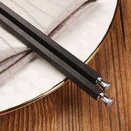 LIFEEYES 酒店擺臺餐具陶瓷碗碟菜盤(pán)西餐盤(pán)四件套金邊輕奢碗筷套裝|玉蘭花 【合金筷】堅定不移-銀 10雙裝