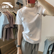 安踏（ANTA）t恤女 短袖衣服運動(dòng)服飾籃球體恤夏季2026冰絲速干跑步女士健身裝 清新白【速干】 S （165）【適合100-115斤】