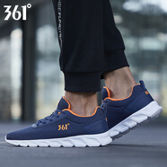 361°男鞋運(yùn)動(dòng)鞋春季新款網(wǎng)面休閑鞋透氣跑鞋戶外旅游鞋學(xué)生跑步鞋男 莊園藍(lán)/螢光強(qiáng)烈橙 44