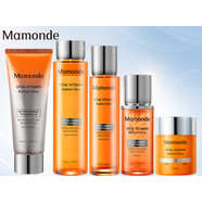 夢妝（Mamonde）苦橙維他命煥彩鮮活系列套裝 提亮膚色保濕補水 苦橙5件套去角質(zhì)啫喱+水+乳+精