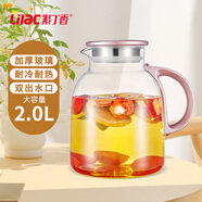 紫丁香（Lilac）紫丁香涼水壺耐熱玻璃水壺大容量涼白開水壺家用冷水壺加厚玻璃壺 玫瑰金2L1只