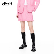DZZIT地素春季休閑粉色小香風(fēng)粗花呢半身裙短裙女設(shè)計感 粉紅色 XS