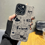 藍妮子 適用蘋果15pro/max手機殼14pro/max保護套iphone15pro蘋果13/pro手機殼蘋果12promax手機殼女生 可愛小熊拼圖 蘋果15