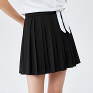 森馬森馬半身裙女jk風(fēng)不規則百褶裙年夏季新款薄款防走光女裝裙子 黑色9000 155/80A/S