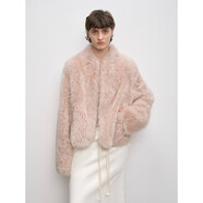 付智恩 晨霧童話(huà) 進(jìn)口托斯卡納半卷皮草外套高級質(zhì)感立領(lǐng)皮毛一體 臟粉色 S