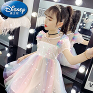 迪士尼（Disney）女童公主裙春夏裝2025新款韓版兒童裝洋氣連衣裙 漸變裙粉色 110碼建議身高100cm