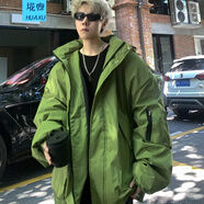 埖煦堆堆袖棉服男連帽24冬季新款棉衣男加厚短款羽絨面包服棉襖男外套 軍綠色 XL（135-150斤優(yōu)先發(fā)貨）