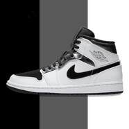 耐克（NIKE）新款男鞋 Air Jordan 1  AJ1 喬1運動籃球鞋 554724-121 液態(tài)銀黑白熊貓 42