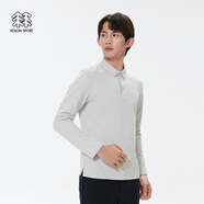 KOLON SPORT/可隆拉絨長袖T恤 男子商務(wù)通勤戶外內(nèi)搭上衣POLO衫- LHPT4WT567-LG 淺灰色 M (170/92A)