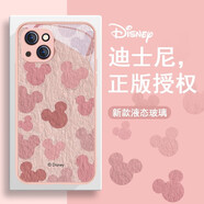 迪士尼（Disney）蘋果小米手機(jī)殼新款網(wǎng)紅時(shí)尚可愛米奇童趣女生液態(tài)玻璃適用情侶女款卡通簡(jiǎn)約小清新硅膠軟邊保護(hù)套 【玻璃砂粉色】繽紛米奇-BL620 紅米Note11/5G