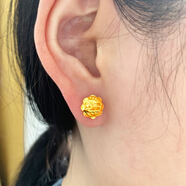 千影珠寶黃金耳環(huán)9999足金耳飾女款向日葵素金耳釘真金首飾送老婆按克 重約3.07-3.3(含工費20)