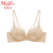 曼妮芬【調整型文胸】性感聚攏內衣女無(wú)鋼圈聚攏文胸 110 膚色 迷你蕾絲 80B （輕盈中模杯）