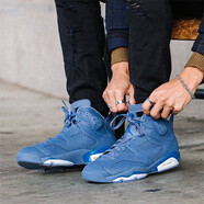 耐克（NIKE）男女鞋Air Jordan  AJ6  運(yùn)動(dòng)鞋情侶款籃球鞋 384664-384665-400 藍(lán)色  36
