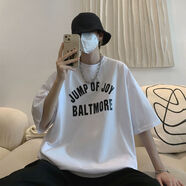 Tim Peake美式高街五分袖t恤男潮牌夏季衣服潮流上衣W298 白色 M