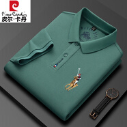 皮爾卡丹（pierre cardin）品牌純棉短袖T恤男中青年高檔刺繡翻領(lǐng)POLO保羅衫潮流體恤上衣男 881綠色【100棉】 3XL【建議170-190斤】
