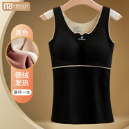 莫代爾保暖背心女加絨德絨發(fā)熱內(nèi)衣打底內(nèi)穿帶胸墊馬甲冬季無痕修身上衣 黑色【德絨發(fā)熱 免穿文胸】 L 【推薦80-110斤】