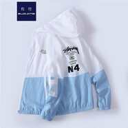 佐徑 皮膚衣男外套夏季超薄印花透氣速干皮膚衣情侶款薄夾克釣魚(yú) 月藍色 XL