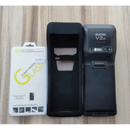 商米V2保護(hù)套sunmiV2S殼商米V2鋼化膜sunmiQ寶硅膠套PAD保護(hù)套 V2s/Q寶2代黑色套裝