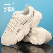 鴻星爾克（ERKE）跑步運動(dòng)老爹鞋輕便跑步鞋運動(dòng)鞋軟底休閑鞋緩震情侶旅游鞋子 橡芽白3468(男款) 42