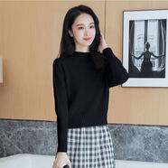 小個(gè)子毛線(xiàn)衣女矮個(gè)子秋冬圓領(lǐng)套頭收腰短款毛衣女半高領(lǐng)加厚針織衫2022年秋冬保暖小個(gè)子打底衫上衣 黑色_+【商場(chǎng)專(zhuān)柜品質(zhì)】+【極】 M_建議【91-100斤】