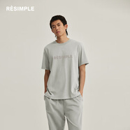 RESIMPLERESIMPLE簡單點基礎(chǔ)潮流休閑短袖設(shè)計感純棉寬松男女T恤夏季0055 灰綠色 XS