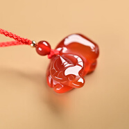 幸福神天然紅瑪瑙項鏈立體十二生肖吊墜鼠牛虎兔龍蛇馬羊猴雞狗豬情侶 生肖牛（紅瑪瑙）