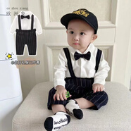 霖貝熊寶寶周歲禮服男童生日衣服抓周服小西裝1-5歲幼童洋氣主持人禮服 長(zhǎng)袖+長(zhǎng)褲+領(lǐng)結(jié) 100 26-30斤