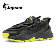 吉普森吉普森 潮牌厚底增高小白鞋韓版ins潮老爹鞋百搭運動(dòng)休閑鞋H2293 H2293黑綠 41