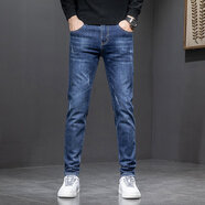 A21以純春夏牛仔褲男修身小腳褲韓版彈力 藍色 31 (2尺4)