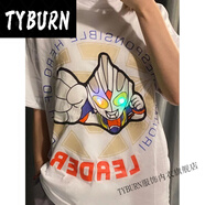 TYBURN00和貓兒童款\\x26成人款都有大穿的奧特曼衣服TYBURN 奧特曼發(fā)光T恤白色 L【大小看成人款尺碼表】