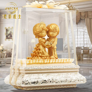 梵蒂威仕送閨蜜送朋友結婚禮物實(shí)用歐式輕奢高端手工精致黃金擺件高端禮品 百年好合（300*200*340mm）