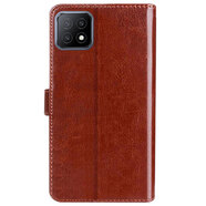 阿峻科科 oppoa53手機(jī)殼翻蓋式皮套5G保護(hù)硅膠套PECM30外殼OPPO A53全包防摔A五三 皮套棕色【OPPO A53 5G】+全屏鋼化膜+掛