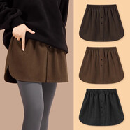 IFSONG屁簾女遮臀神器新款秋冬打底褲鯊魚(yú)褲假下擺顯瘦半身裙毛呢厚大碼 棕色【一條裝】 L 85-115斤