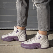 耐克（NIKE）新款女鞋Air Jordan  12 GS籃球緩震耐磨運(yùn)動鞋 510815-001 女神白紫 35.5