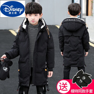 G.DUCKKIDS兒童羽絨棉服裝男童冬裝棉衣外套2025新款冬季中大童長(zhǎng)款男孩加厚 【配手套棉衣】黑色 140 碼適合身高126-135cm