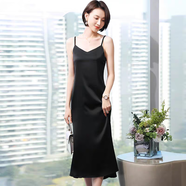 櫻芭妮 黑色吊帶連衣裙女夏季性感修身內(nèi)搭外穿中長(zhǎng)裙吊帶裙長(zhǎng)裙裙子女 黑色連衣裙 080有內(nèi)襯 2XL （120-129斤）