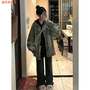 藏顏vibe美式復(fù)古水洗做舊牛仔外套女春秋季小眾歐美高街寬松夾克 藍(lán)色 S