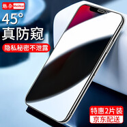 魅奈 適用蘋果x/xr防窺鋼化膜 iphone xs/max手機(jī)膜抗藍(lán)光高清護(hù)眼水凝膜全屏玻璃磨砂膜 全玻璃【防窺膜】2片裝 iPhone X/XS(5.8英寸)