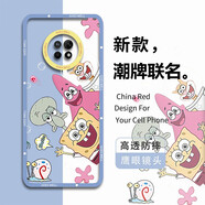 飛克斯 華為暢享20pro手機殼 暢享20/se保護套plus透明硅膠鏡頭全包防摔漸變卡通情侶軟殼 暢享20Plus【合照海綿寶寶】
