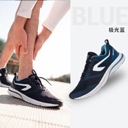 迪卡儂（DECATHLON）運(yùn)動(dòng)鞋男春季透氣休閑防滑網(wǎng)面減震跑步鞋休閑鞋RUNS 升級(jí)輕盈-極光藍(lán) 40
