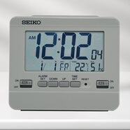 SEIKO日本精工時鐘溫濕度電子日歷鬧表雙組鬧鈴臥室學(xué)生宿舍家用鬧鐘