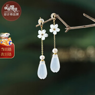 鳳凰涅磐白瑪瑙耳環(huán)女古風(fēng)耳飾國風(fēng)耳墜精致學(xué)生首飾品生日禮物送女友老婆