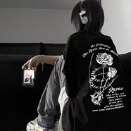 7家優(yōu)品短袖男2024春夏新款美式哥特風(fēng)字母印花圓領(lǐng)重磅潮牌百搭情侶T恤 GYB-T615黑色 XL