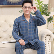 俞兆林睡衣男士中老年秋冬季棉質(zhì)長(cháng)袖爸爸休閑四季大碼可外穿家居服套裝
