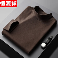 恒源祥（hengyuanxiang）雙面德絨保暖打底衫男士秋冬季半高領(lǐng)長(cháng)袖T恤蓄熱百搭秋衣1/2防寒 保暖德絨T恤【單件】咖啡色 L碼 100-115斤穿