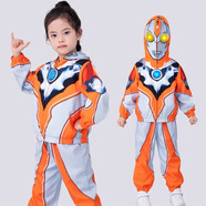 藍貝妮賽羅迪迦奧特曼衣服春秋季童裝男童套裝兒童秋裝小男孩萬(wàn)圣節服裝 格麗喬奧特曼（眼燈+胸燈） 100 碼建議身高95CM