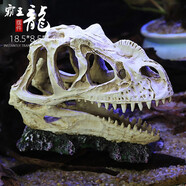 異景園仿真恐龍骷顱頭骨躲避屋樹脂假山水草造景頭骨魚缸水族箱裝飾假山石造景套餐魚缸擺件 PC011巨獸龍頭骨